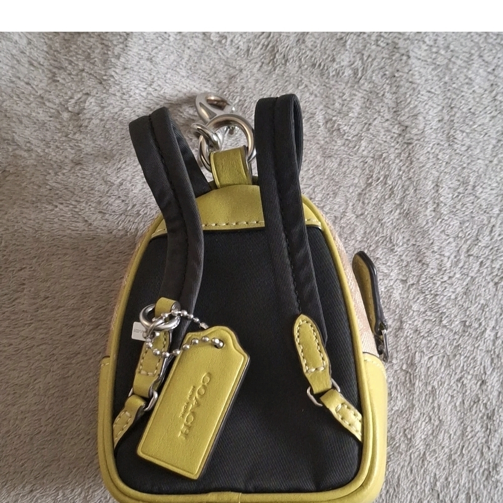 Coach Yellow Mini Backpack Keychain - Picture 2 of 3